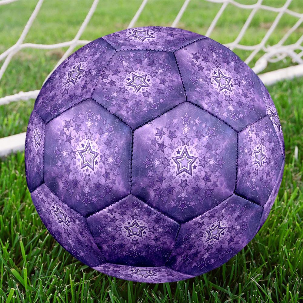 1pc Purple Star Mandala Themed Soccer Ball, Size 5, Lightweight PVC Material, Outdoor Training Soccer Ball Gift. q62282