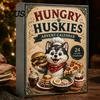 Cute Puppy Desk Decor Husky Advent Calendar with 24 Foodie Acrylic Ornaments, 2D Flat Christmas Countdown Blind Boxes Tree Decoration, Dog Themed Box
