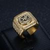 Новое поступление: Мужское смелое кольцо из нержавеющей стали с золотым покрытием и дизайном филиппинского орла, инкрустированным бриллиантами