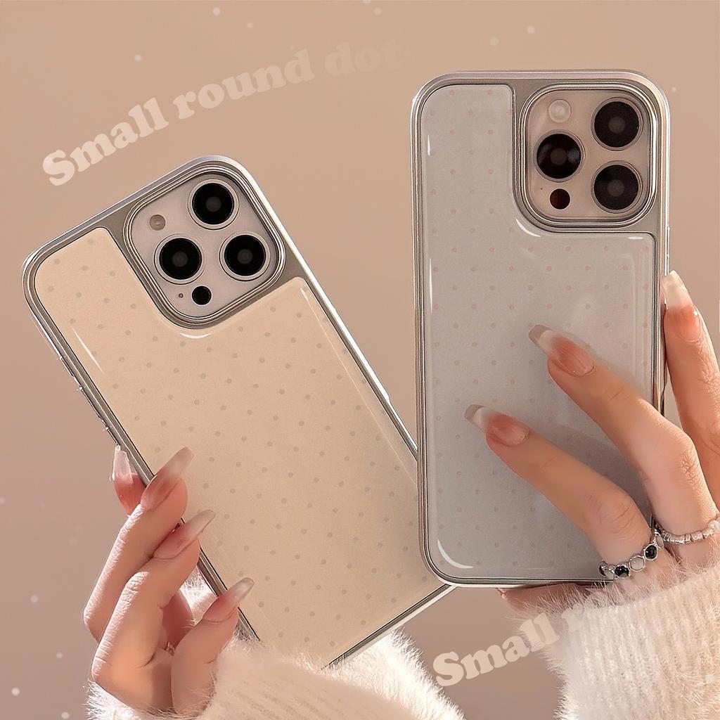 Electroplating Ins Simple Polka Dots for16 for Apple 15pro Max Mobile Phone Case for IPhone14 Epoxy 17 Korean for Huawei