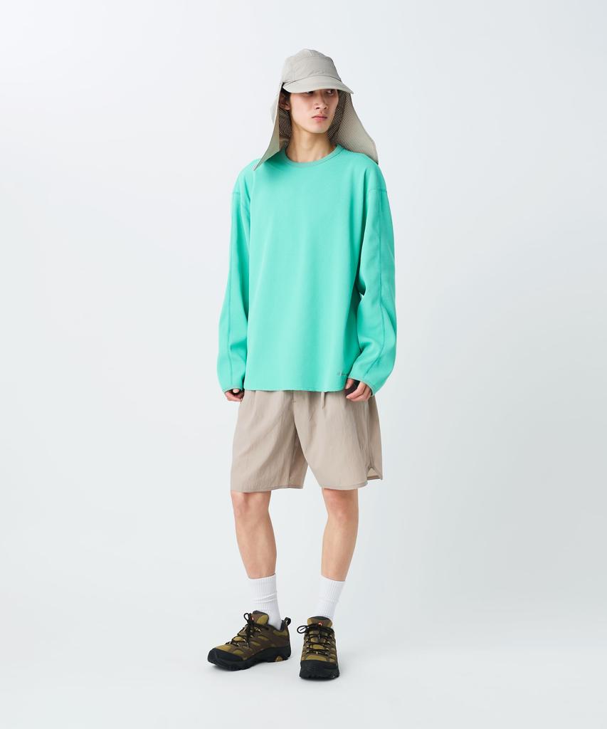 Snow Peak Dry Waffle Long Sleeve T-Shirt CS-26SU001, Men's/Women's, LIGHT GREEN, M