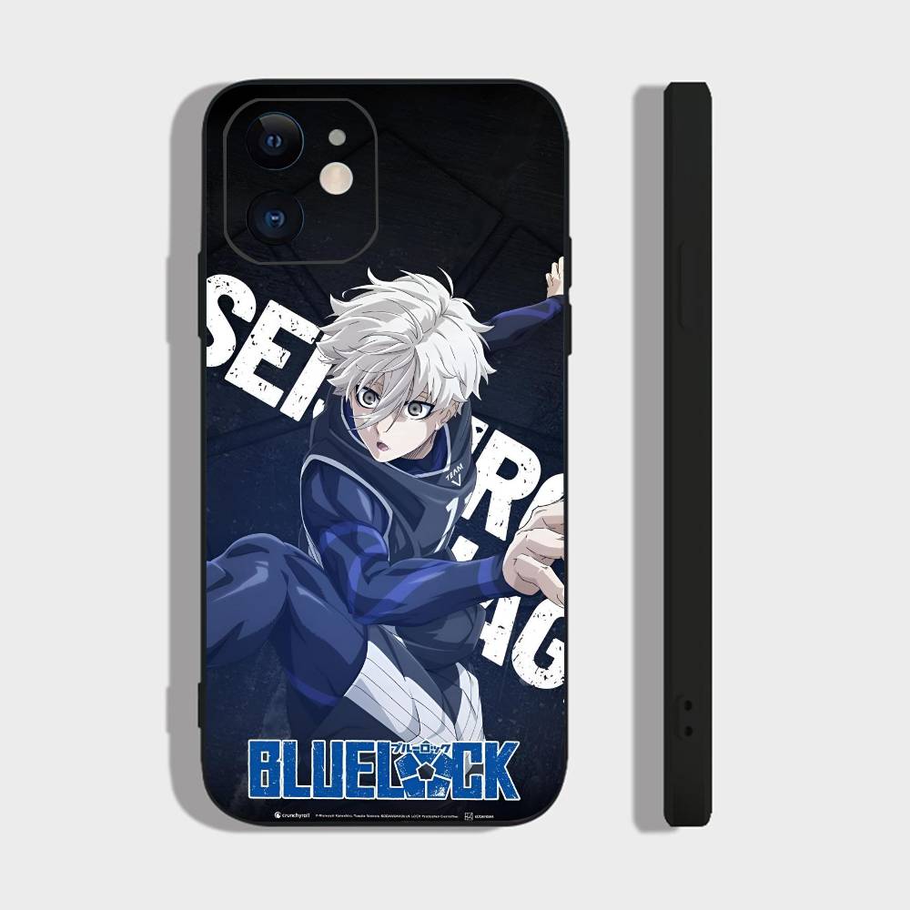 Аниме B-Blue Lock Для IPhone 17 Air 16 15 14 13 12 11 Pro Черный Мягкий Чехол для Телефона