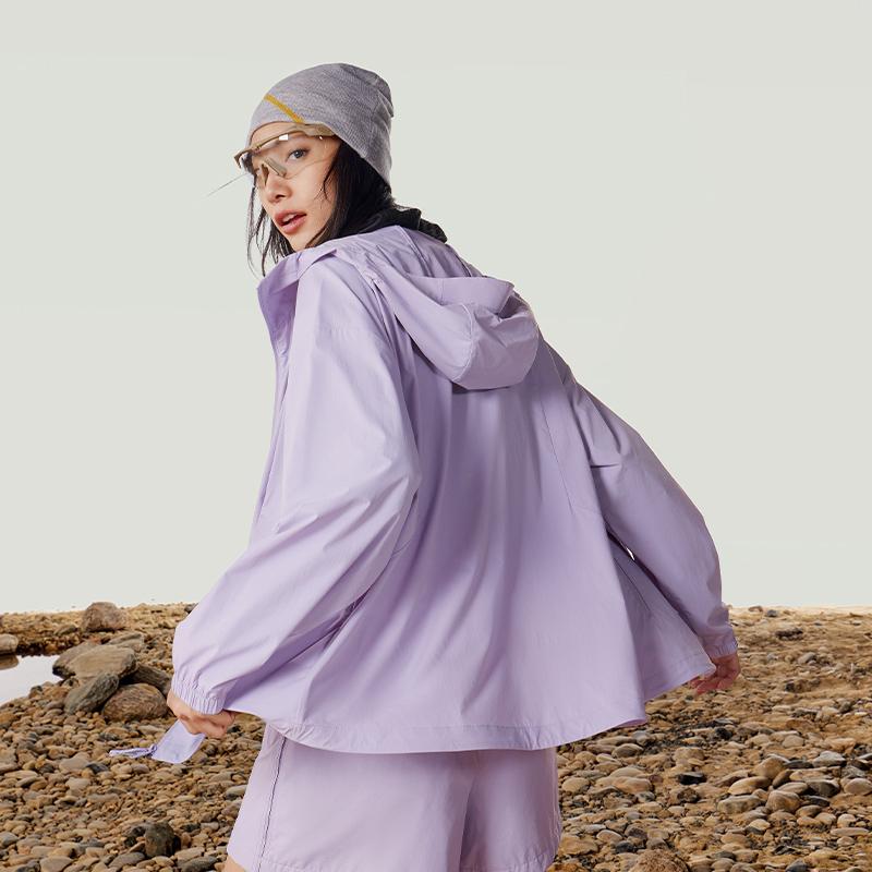 Li Ning CF Защита от ультрафиолета UPF 50+ Прохладный Легкий Солнцезащитный Костюм Женская Верхняя Одежда Фиолетовый AFDU714-1