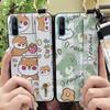 Phone Holder Fashion Design Phone Case For OPPO Realme C3/C3i/Narz N10A Wrist Strap Cute Kickstand Anti-knock Silicone