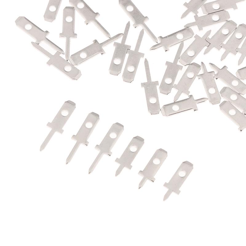 50 шт. Вставки 2,8 Штекер Пружинный клеммник Лепесток для пайки на плату Толщина 0,8 мм Один лепесток ,Лист для пайки на плату