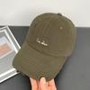 New retro washed soft top cap children's embroidered letter baseball cap versatile face small men's and women's sun hats