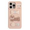 Pink Ins Style Bone Puppy 16pro Max Apple 17 Mobile Case 13 Cute Three-dimensional IPhone 15 Applicable