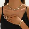 Light Luxury Pearl Necklace Earrings Bracelet Retro Temperament Premium Clavicle Chain Necklace