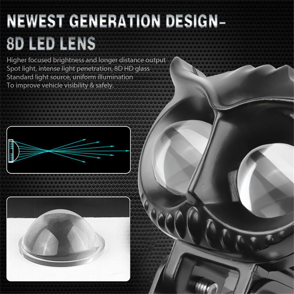 Автомобильный светодиодный рабочий фонарь с совой, светодиодный дальний свет, мотоцикл, велосипед, прожектор, вспомогательная лампа, светодиодные противотуманные фары для грузовиков, внедорожников, квадроциклов