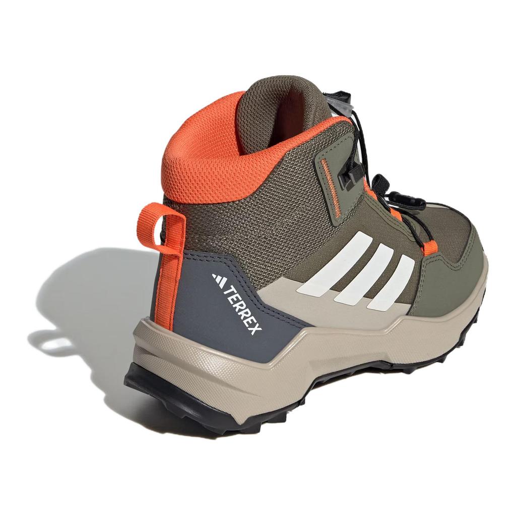 Adidas Terrex AX4R Mid Hiking Comfortable Versatile Non-Slip Durable Mid-Top Outdoor Shoes Kids Hiking Shoes Green White Orange JI0921