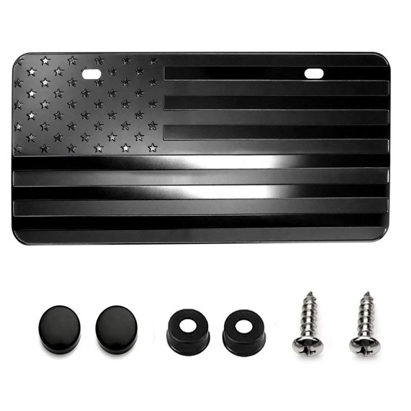 Рамка номерного знака автомобиля США из алюминиевого сплава с тиснением 3D узором флага, водонепроницаемый держатель номерного знака, замена