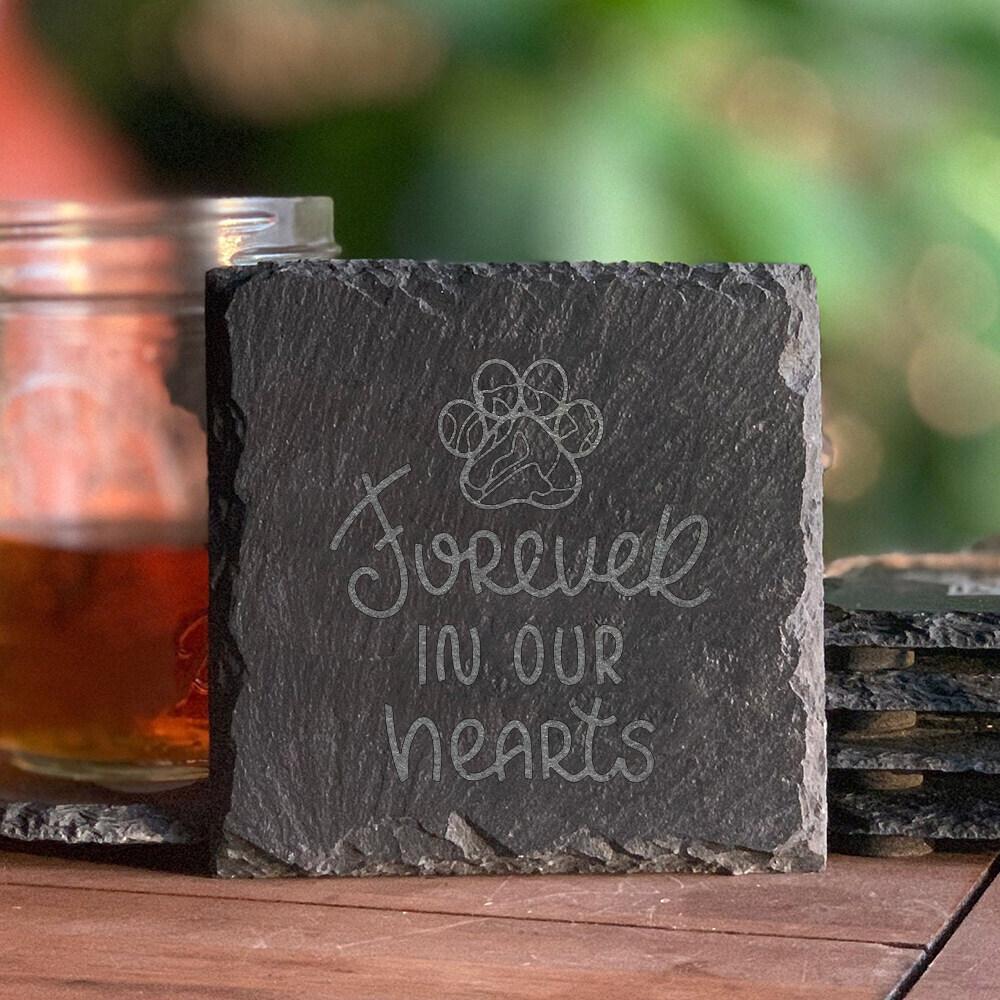 Forever In Our Hearts Pet Memorial Stone Engrave Pet Sayings Stone for Cat and Dog Loss Gifts Dogs Dog Grave Marker Plaque