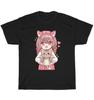 Anime Girl with Cat Kawaii Cat Kitten Pet Lover Otaku T-Shirt Unisex Funny Gift