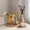 Retro Wooden Flower Vase Nordic Plants Pot Flower Arrangement Vases Desktop Decorative Flower Bottle Crafts Home Decor Ornaments