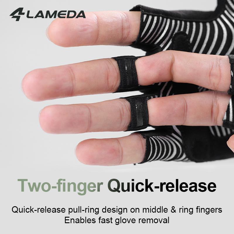 LAMEDA New Shock-absorbing Anti-slip Cycling Gloves Half Finger Summer Men Women Road Bike Bicycle Equipment