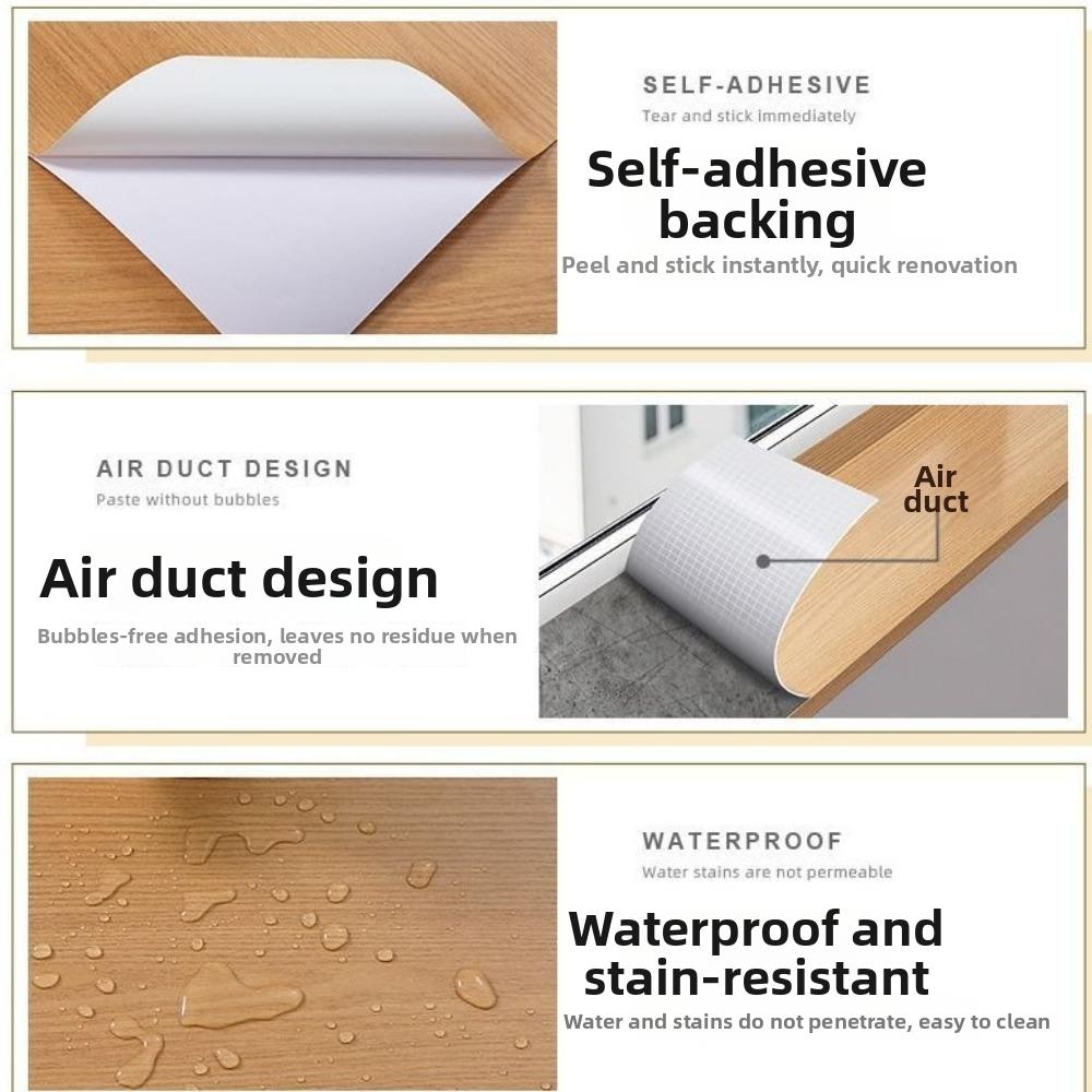 Thickened Wood Grain Window Sill Sticker Removable Wood Grain Wallpaper Window Sill Patch