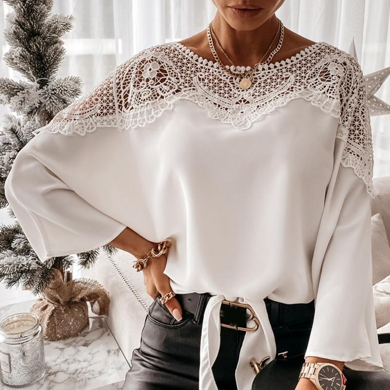 Винтажные кружевные блузки с вышивкой, женские вязанные крючком кружевные белые простые сексуальные рубашки, элегантные повседневные женские топы больших размеров, Blusas 12459