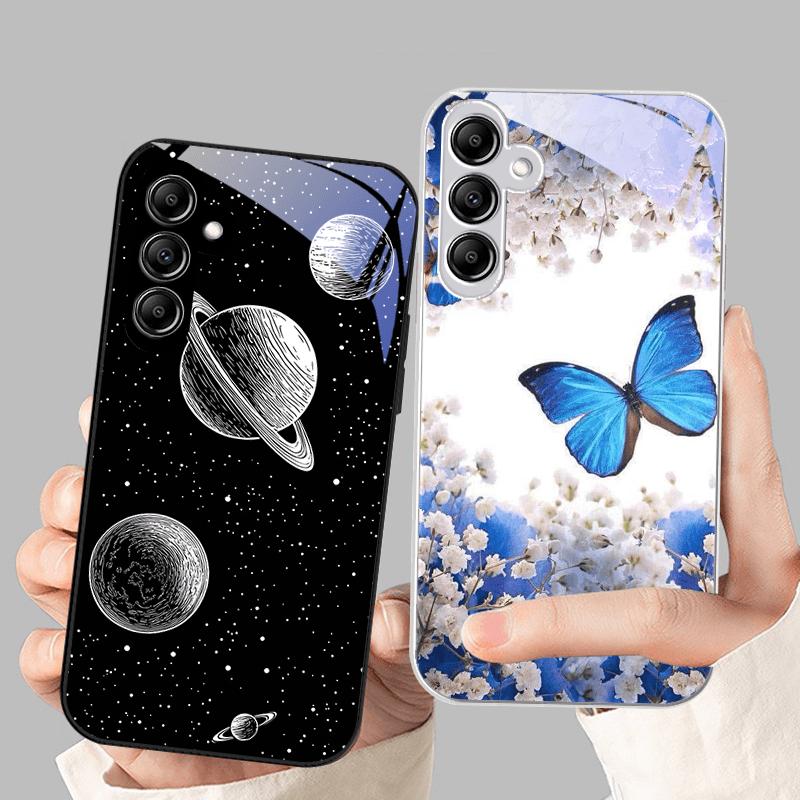 Для Samsung A70 A70s A71 A72 A73 Модный Новый Чехол Для Galaxy A50 A50S A51 A52 A52S A53 A54 A55 A56 ПК Закаленное Стекло Чехол для Телефона
