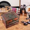 Wooden Jewelry Box Trinket Container with Mirror Antique Jewelry Case Holder
