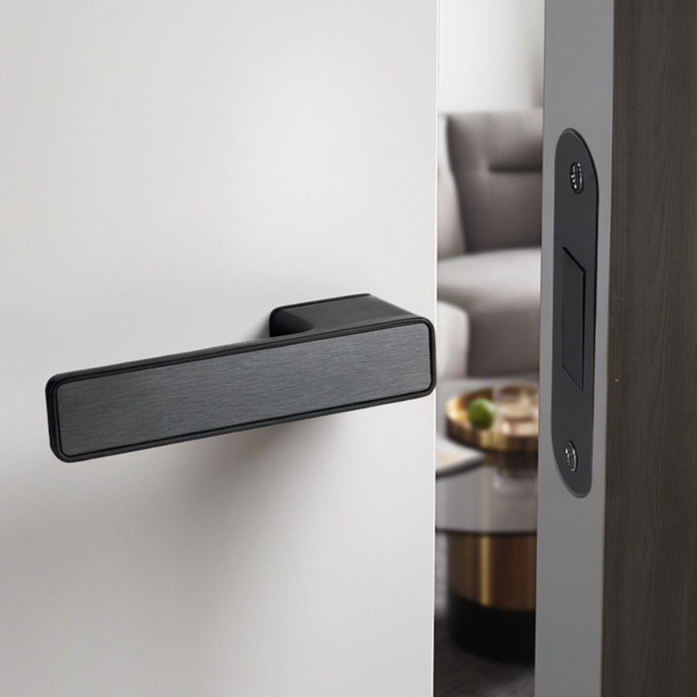Замок Ручка Дверная из Цинкового Сплава Элегантная Изысканная Внутренняя Дверь Бесшумный Замок Комплект Бесшумная Минималистичная Панель Ручка Дверная Фурнитура