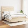 Box Spring Bed with Mattress Cream 140x190 cm Fabric