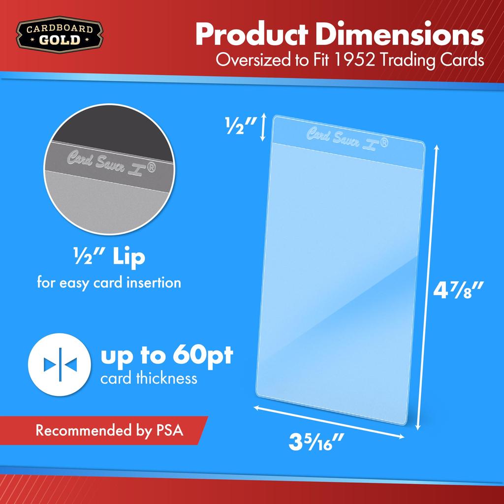 Картонный держатель Gold Card Saver 1 для отправки карт на оценку, упаковка из 50 штук - полужесткий PSA/BGS - (2)