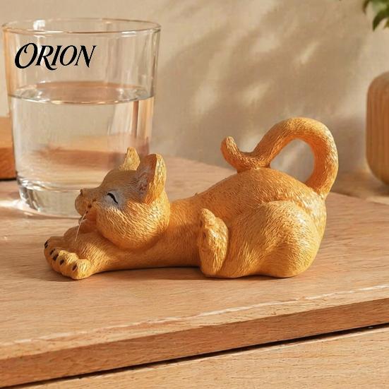Креативные изделия из смолы для украшения комнаты, Кот-растяжка, Статуэтка кошки, Милый животный орнамент, Художественное настольное украшение, Компактное для кабинета, дома