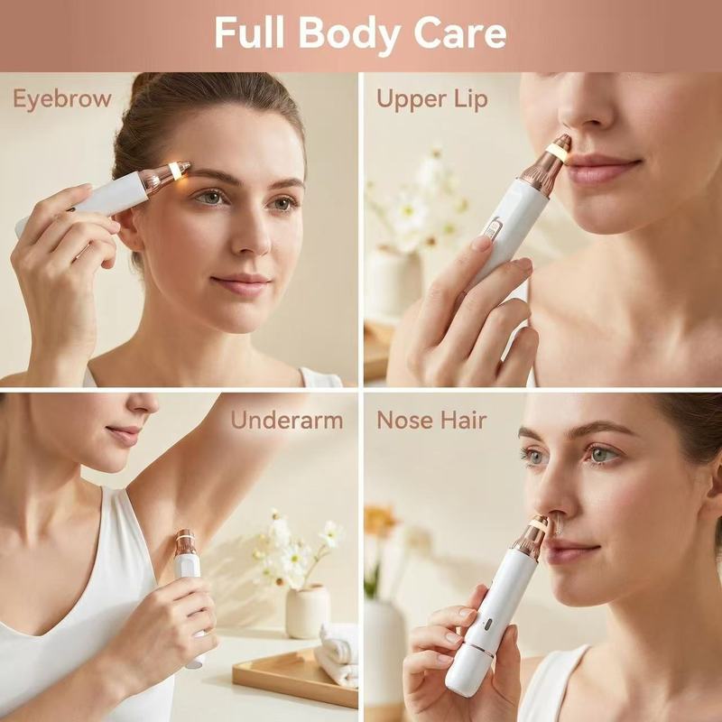 OMUONE 2 in 1 Electric Hair Trimmer for Women Dual Head Lady Shaver Dual-purpose for Shaving and Eyebrow Trimming USB Charging