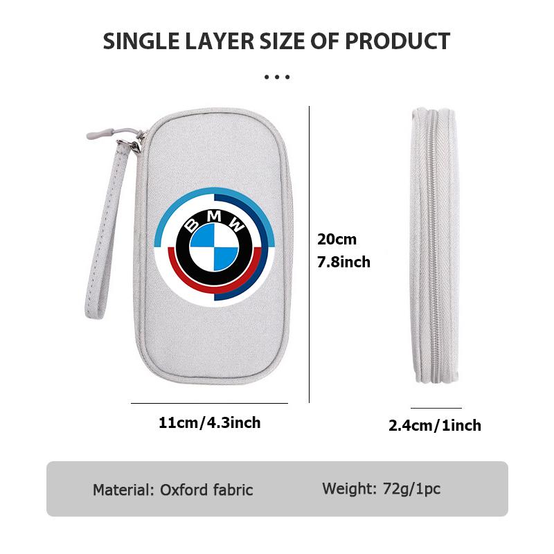 BBKB9 Universal Car Travel Portable Data Cable Storage Bag Accessories For BMW E36 E39 E87 E60 E46 E53 E90 F10 F20 F25 F30 X3 X5
