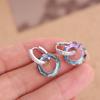 Light Luxury Gradient Iridescent Ear Jewelry Zircon Minimalist Crystal Earrings  Gift