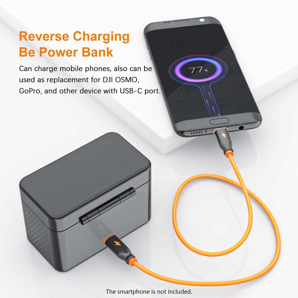 ZGCINE PS-BX1 Портативный чехол для быстрой зарядки аккумулятора камеры 5200 мАч Беспроводное зарядное устройство для двух аккумуляторов с