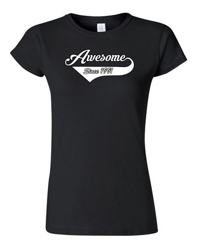 Junior Awesome Since 1991 With Tail Happy Birthday Gifts Funny DT T-Shirt Tee Unisex T-Shirt