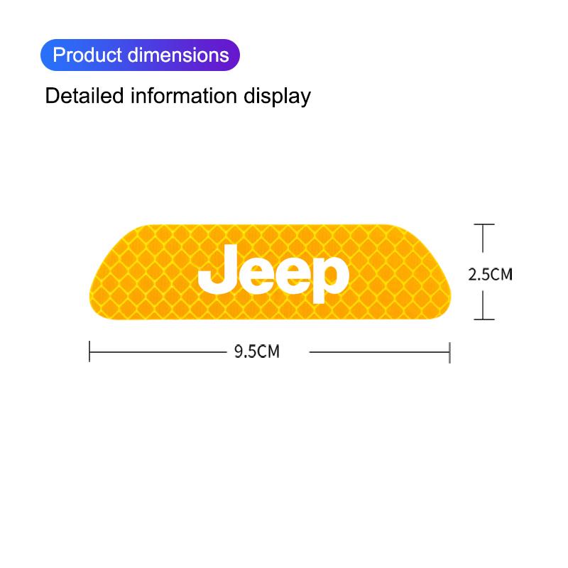 hlpg5 Car Door Opening Warning Sticker Prevent Collision Warning Reflective Sticker For Jeep Grand Cherokee Wrangler JK Gladiator Comp