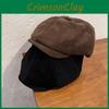 Color Solid Corduroy Beret Cap With Sun Protection Warmth For Adult Gift Fashion