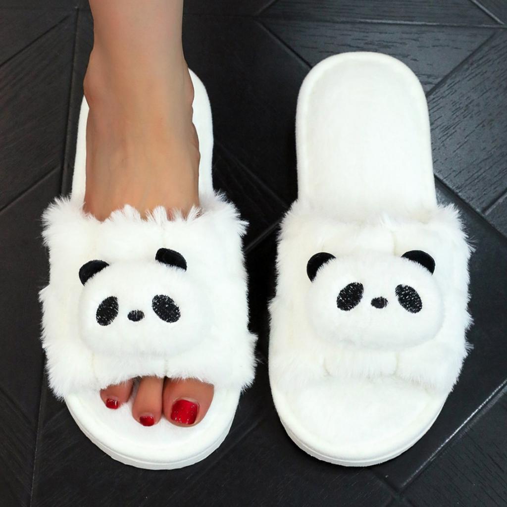 Cartoon One Word Fluffy Ins Raw Cute Home Floor Fashion Four Seasons Warm Slippers