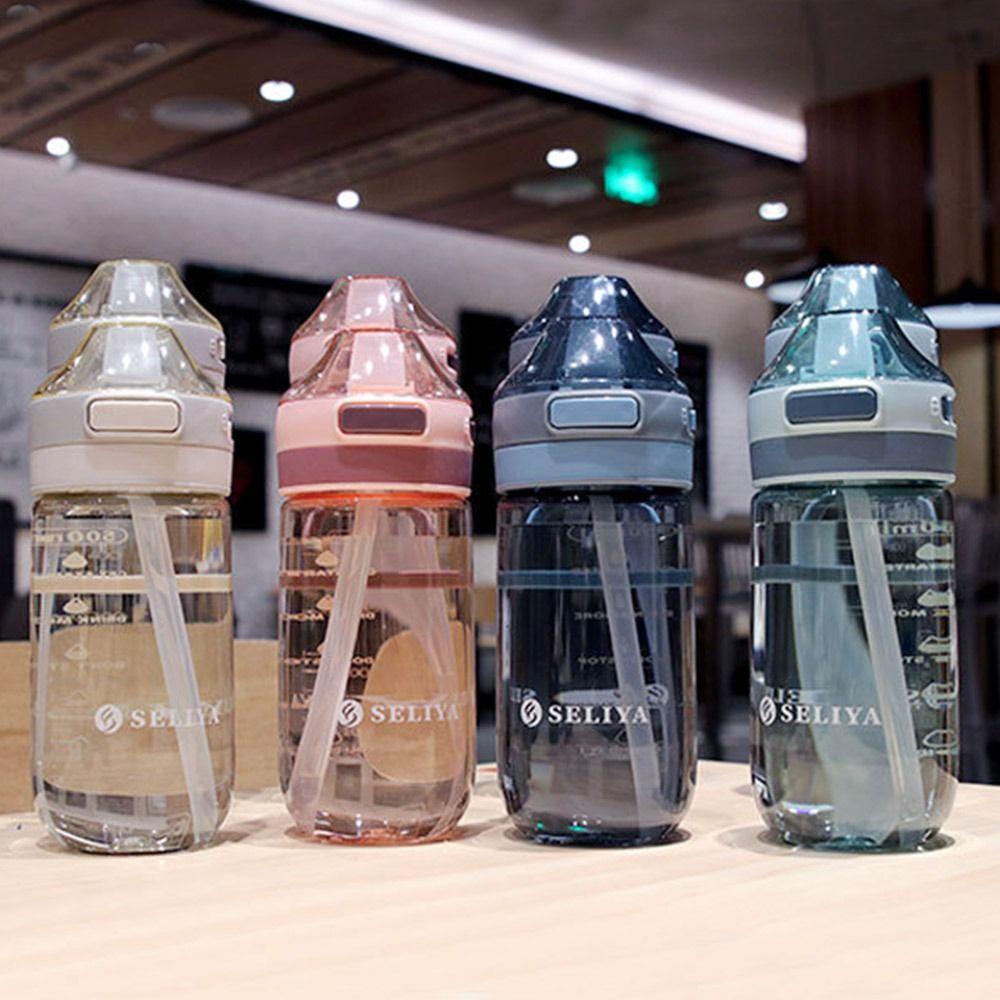 500/650ML Outdoor Travel Sports with Straw Plastic Bottle Multicolor Water Bottle Water Cup