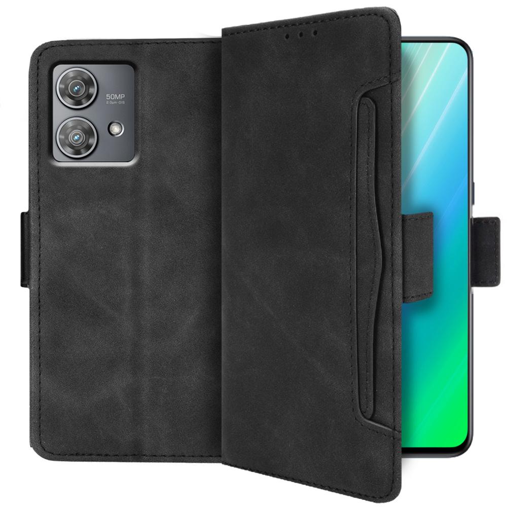 Flip Case for Motorola Edge 40 Neo, Card Slot, Black