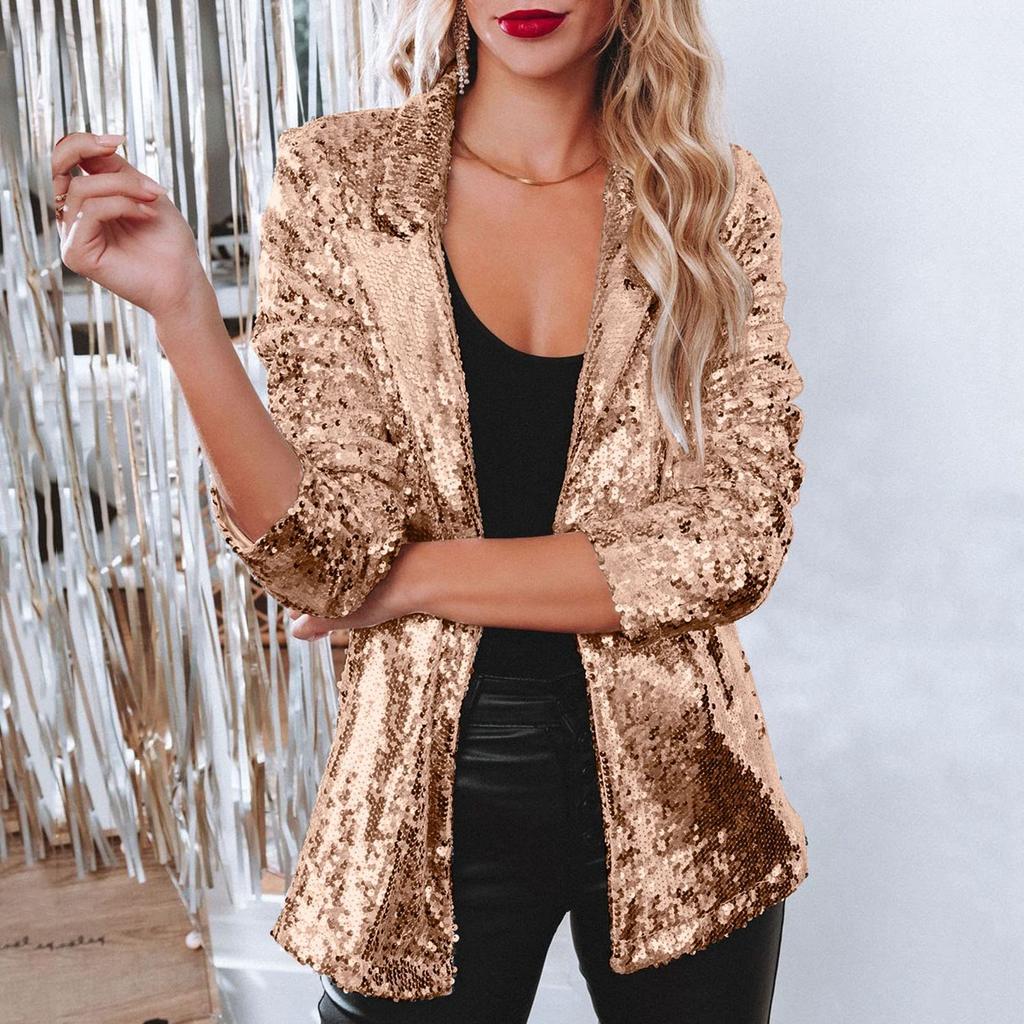 Stylish Women's Cardigan, Loose-fitting Long-sleeved Casual Sequined Jacket For Women.