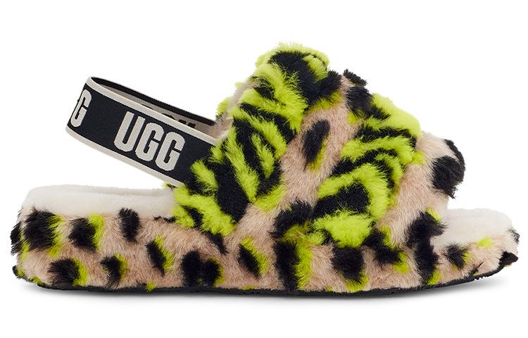 Women's Sandals UGG FLUFF YEAH Fabric Sandals Women's Lime