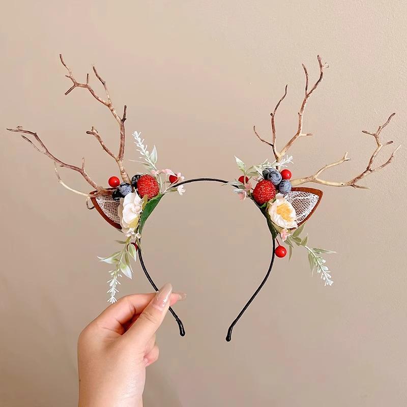 Children's Christmas Antler Headband Hair Clip - Festive Holiday Accessory