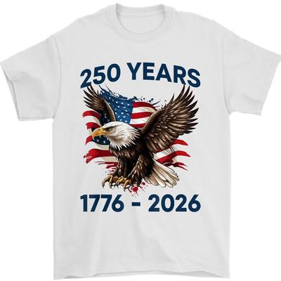 Патриотическая футболка с флагом орла 250 лет 1776-2026 250-летие США Унисекс