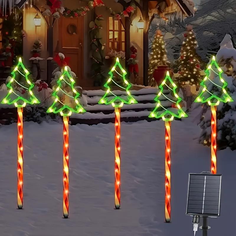 Рождественская елка, газон, напольные светильники, рождественская атмосфера, подключаемый садовый, газонный, дворовый, тротуарный декор, рождественские уличные украшения, подарки