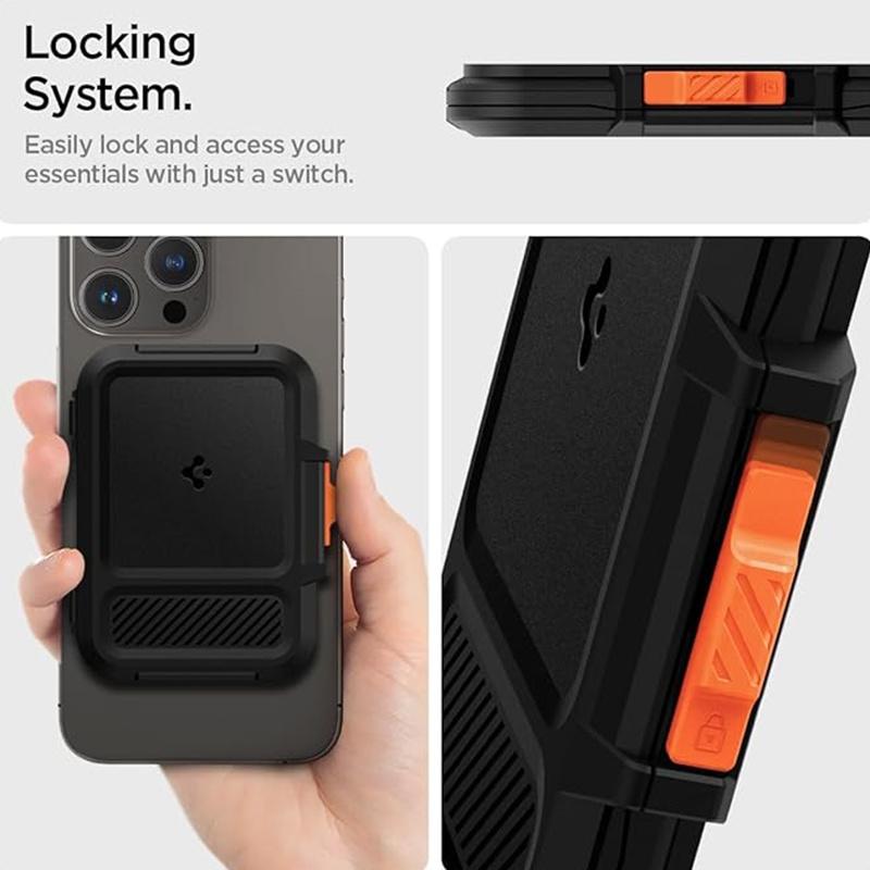 Spigen Lock Fit Для MagSafe Держатель для карт Для iPhone 17 Air 12 13 14 Plus 15 16 17 Pro Max Прочный Жесткий Корпус Магнитная Сумка для Карт