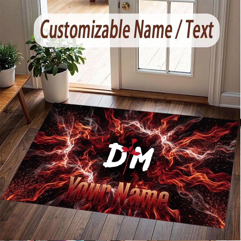 Custom Rug Depeche Mode Pattern Print Name Text Soft Non‑Slip Floor Carpet for Home Indoor Decoration