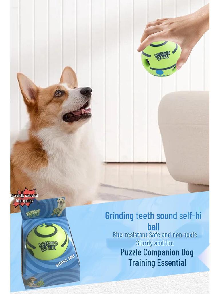 Виниловый мяч для собак, устойчивый к укусам, со звуком для самостоятельной игры - Идеально подходит для золотистых ретриверов и бордер-колли