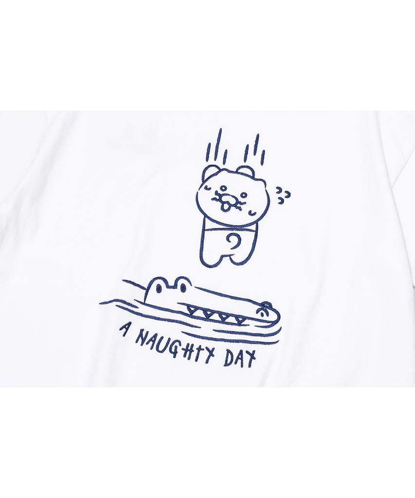 CPGN STUDIO [Cpgn X Kakao Friends] Noti Day Embroidered Short Sleeve T-Shirt White