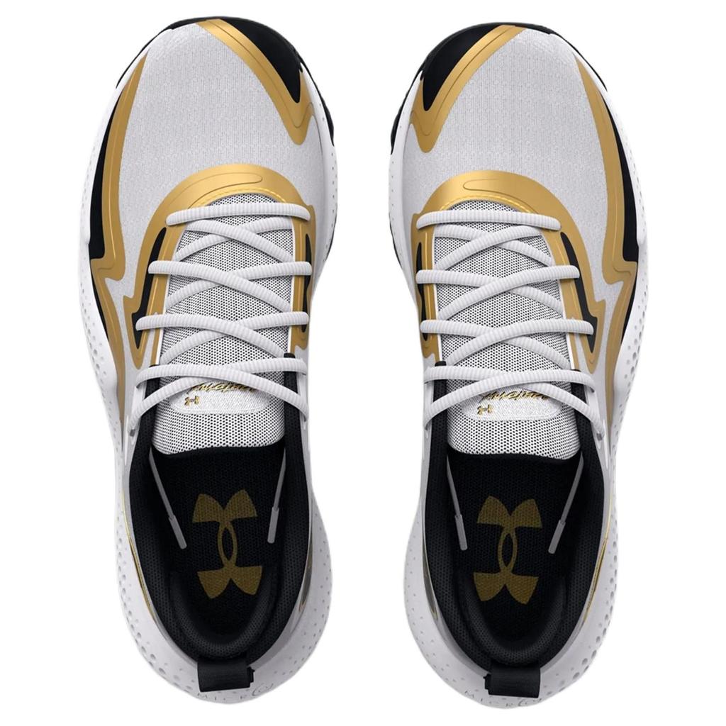 Under Armour Spawn 5 белые черные золотые мужские кроссовки 3026285-101