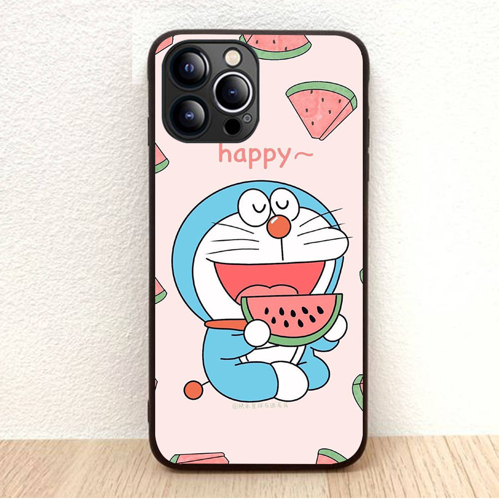 BW-21 Doremon Soft Black Case for iPhone XR 14 15 11 12 13 6 7 8 X XS Pro Max Samsung S22 S23 S21 S24 FE Ultra S8 Plus