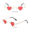 Retro Candy Color Metal Frame Punk Heart-Shaped Sunglasses Ultra-Small Sun Glasses Shades