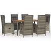 VidaXL Garden Dining Set and Cushions 7 Pcs Grey Rattan, Dining Set, Dining Set 3185051